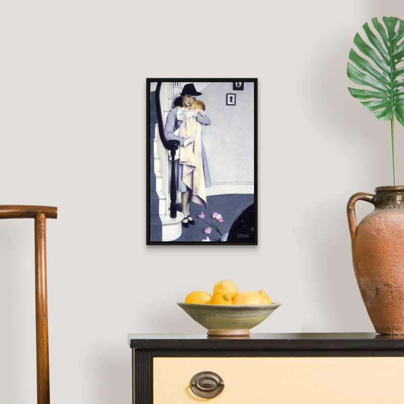 Art mural sur toile Norman Rockwell, Cadre flottant noir, H 20 po x l 14 po x P 1,75 po
