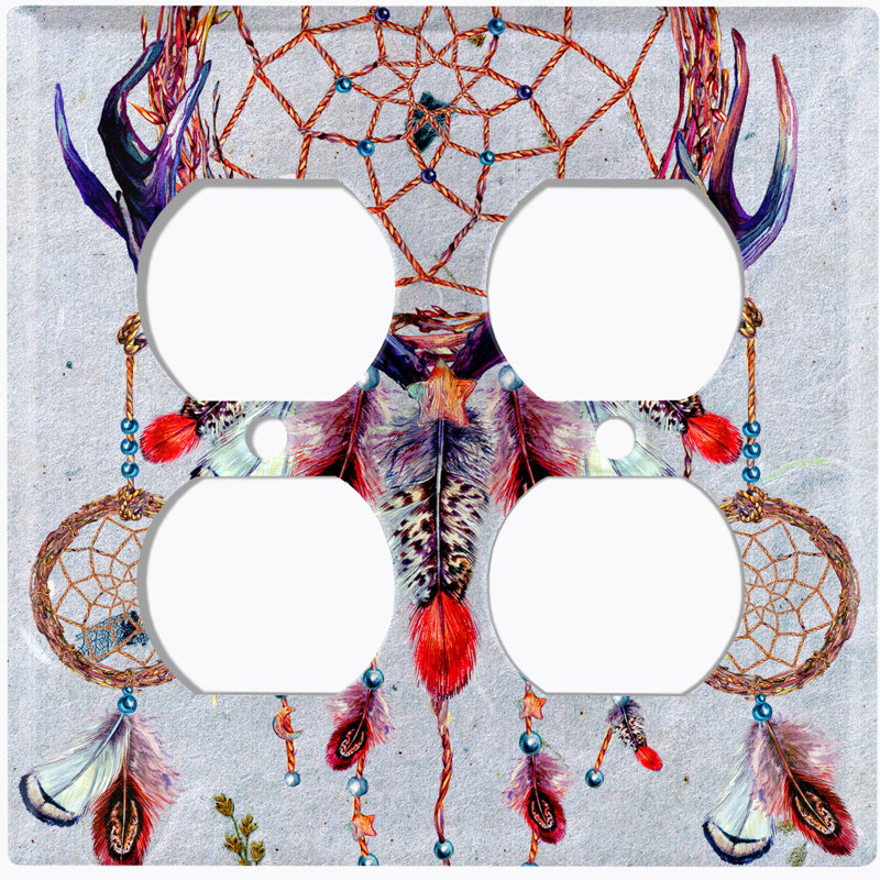 Patterned 2 - Gang Duplex Outlet Standard Wall Plate