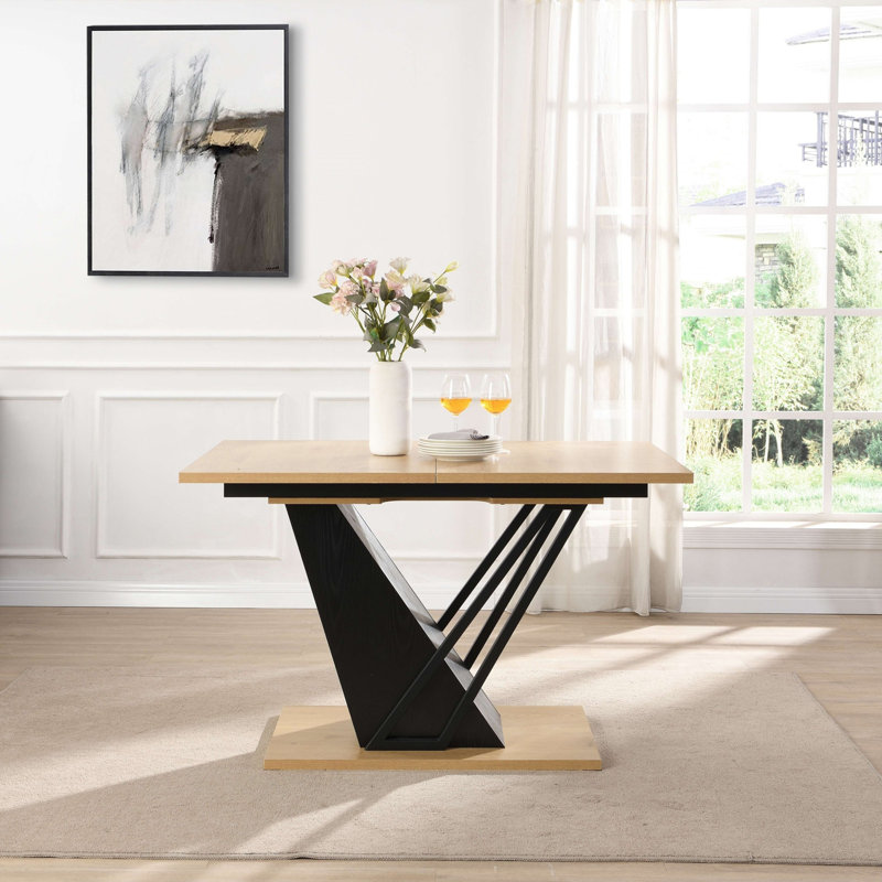 Table de salle à manger moderne Modern, Naturel/noir