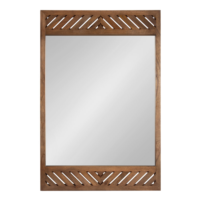 Millwood Pines Wooden Rectangle Bathroom Mirror | Wayfair