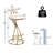 Round Bar Stool Upholstered Dining Stools For Kitchen Counter Set Of 2 Modern Dining Chairs With Backrest & Footrest-343834864