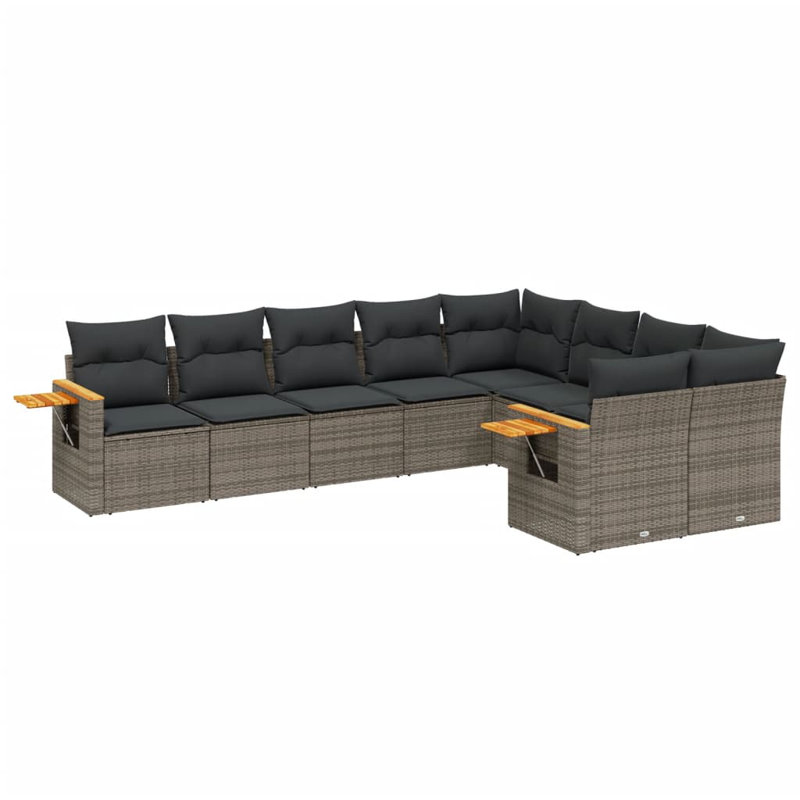 Ensemble de canapé de jardin en rotin PE 9 pièces Vidaxl