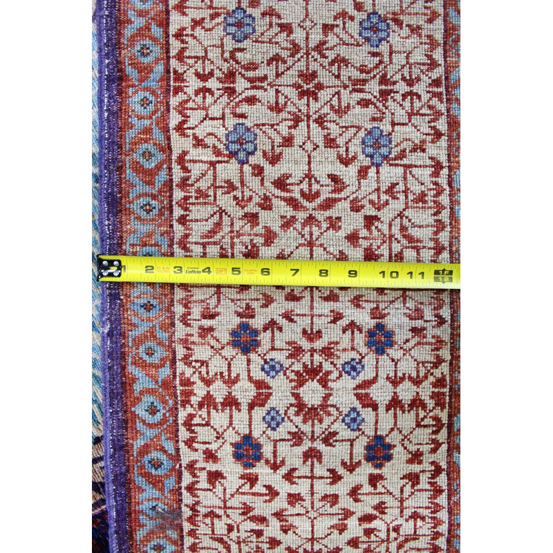 Tapis mauve en laine / coton unique en son genre 8 pi 2 po x 9 pi 8 po New Age