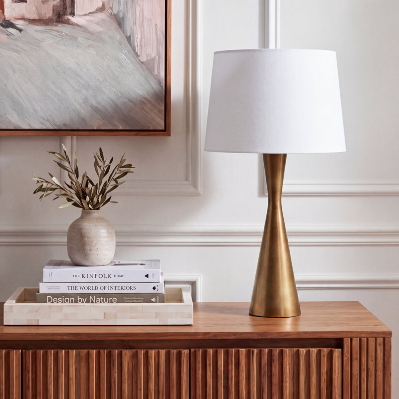 Lampe de table en laiton antique Ermes 25,5 pouces