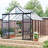 8x10FT Double Door Polycarbonate Greenhouse Raised Base and Anchor Aluminum Heavy Duty Walk-in Greenhouses for Outdoor Backyard in All Season-110204505-110204509