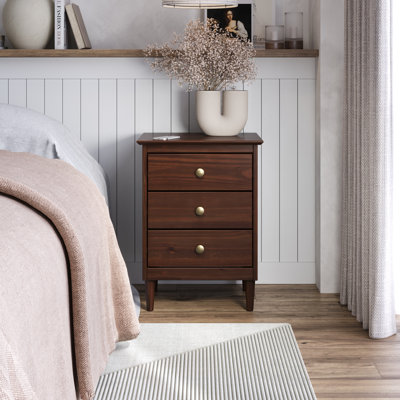 3-Drawer Nightstand - Spencer - Walnut
