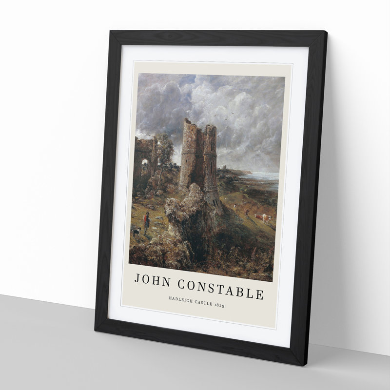 Hadleigh Castle by John Constable - Single Picture Frame Print, 48cm H x 36cm W x 2cm D, Black Framed