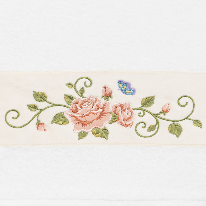 Ensemble de serviettes en coton turc 3 pièces Rebecca, Blanc