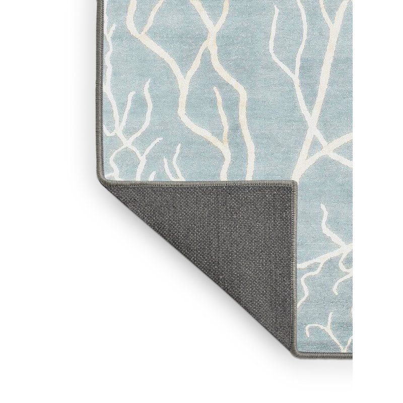 Tapis de zone bleu contemporain, Rectangle 4 pi x 6 pi