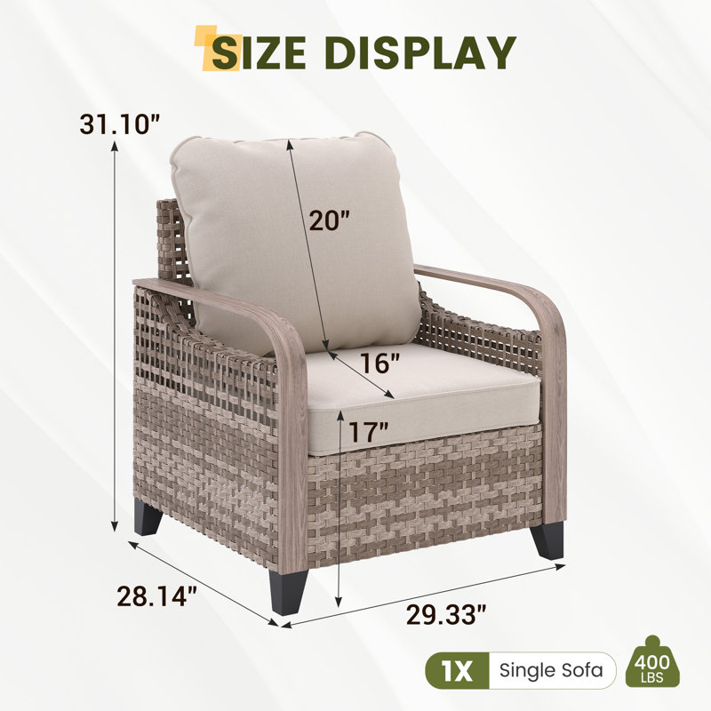 Chaise d'extérieur simple avec coussins
