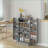 Kitchen Pantry Storage Cabinet, 41" Paper Gray Freestanding with Double Doors &amp; Adjustable Shelves | MDF Construction-2071393637