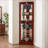 Cabinets, Traditional Corner Curio with Lights, Mirrored Back, Cherry Engineered Wood | Traditional | Corner