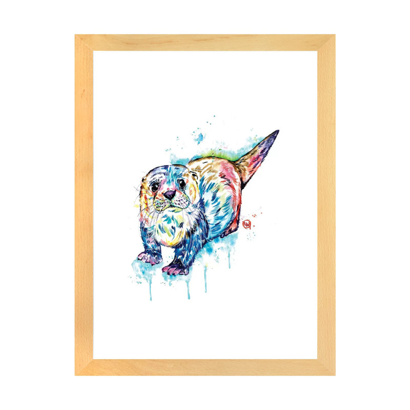 Adorable loutre par Lisa Whitehouse - impression d'art graphique, Blanc, H 32 po x l 24 po x P 1 po