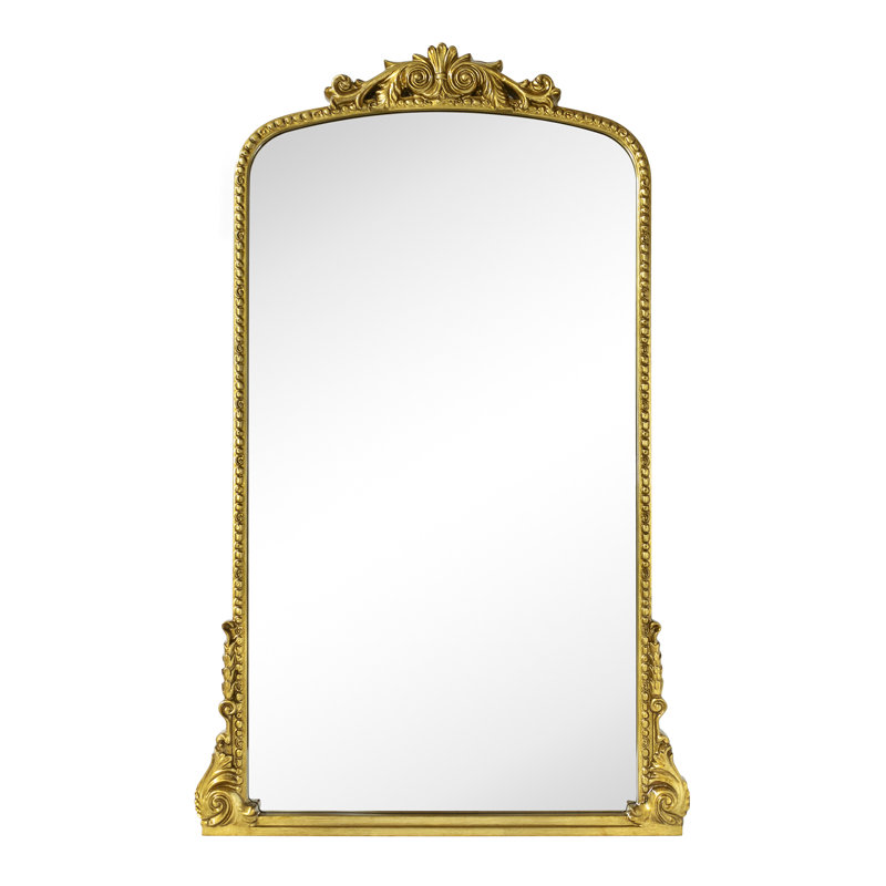 Miroir mural de salle de bain traditionnel, Or antique, 50" x 30"