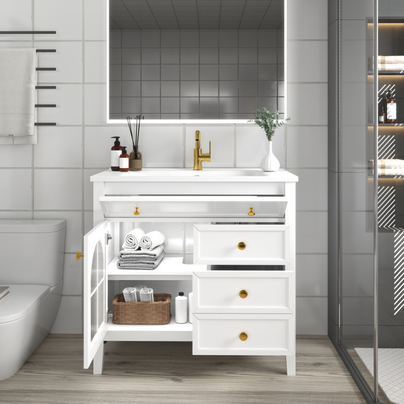 Ensemble de meuble-lavabo avec lavabo 36 po Deon, Blanc