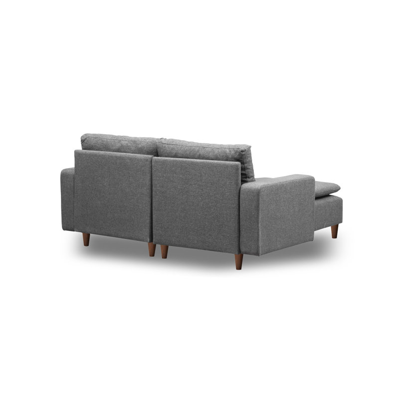 Canapé d'angle Echevarria, Polyester 100 % gris foncé