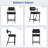 Bar Stools Set of 2, Tall Upholstered Chairs with Backrest & Footrest for Kitchen Island-1701330290