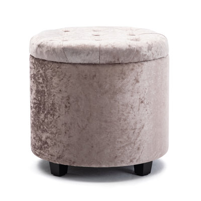Mudd 45cm Wide Velvet Tufted Round Ottoman with Storage