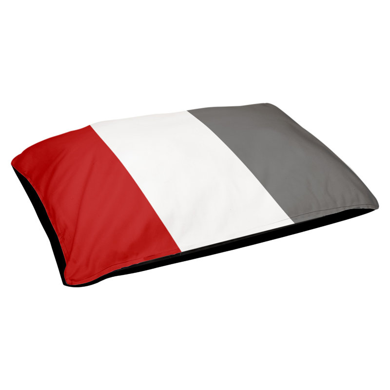 Coussin Atlanta, Grand (l 40 po x P 30 po x H 6,5 po), Scarlet/White/Gray