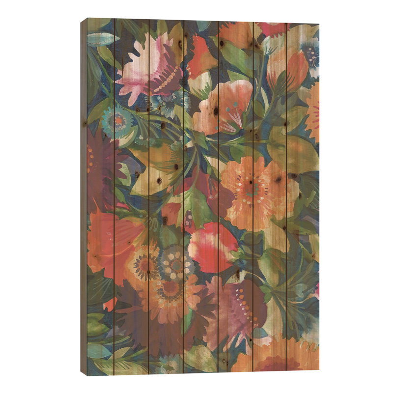 «Sessily Indigo Garden on Wood» par Kim Parker Print