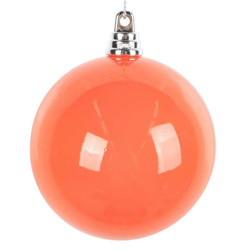  Ornement boule rose brillant de 3 po à haute brillance. Comprend 12 ornements par sac., Orange