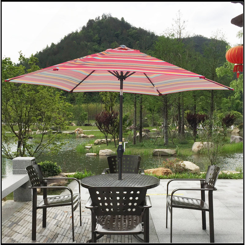Parasol exceptionnel de 9 pi, Rayures rouges