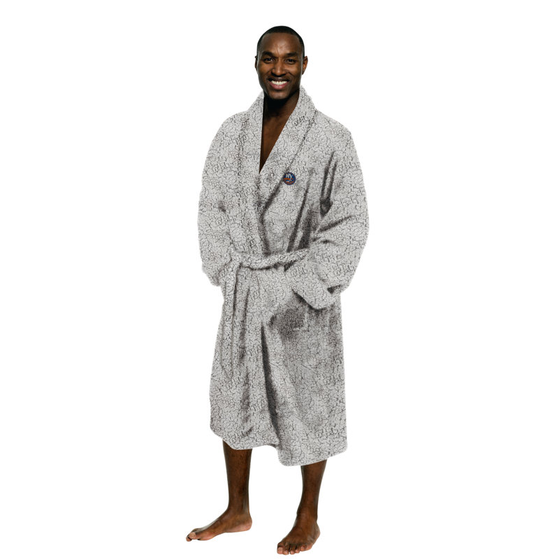 Fleece Gender Neutral Mid-Calf Bathrobe with Pockets