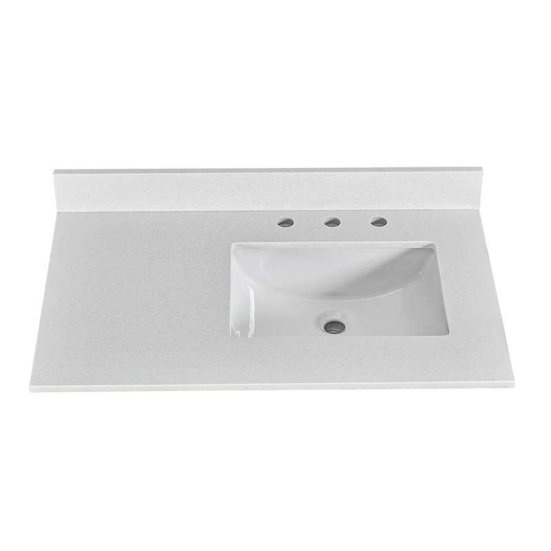 36 Quartz 1 Single Bathroom Vanity Top Sink Included Sink
