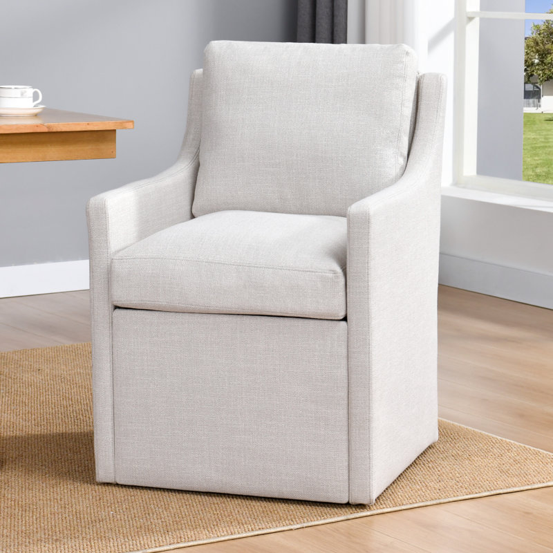 Chaise rembourrée de 26 po de largeur avec accoudoirs modernes en tissu