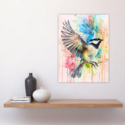 Bird in Flight Watercolour Painting Wall Art Print