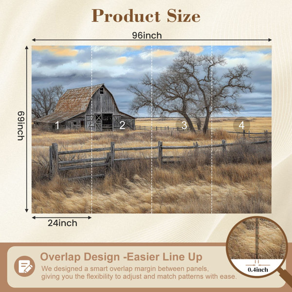 Latitude Run® Wall Mural Peel and Stick Wallpaper Rustic Farmhouse ...