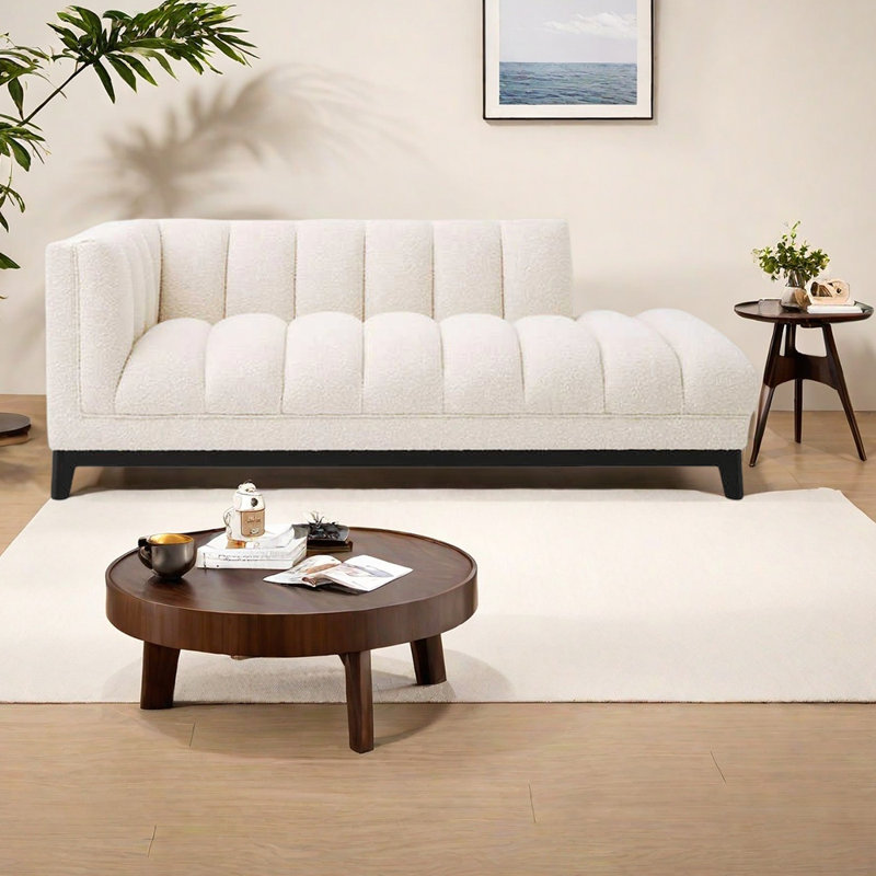 Chaise longue en polaire agneau Sleek Comfy, Orienté à gauche (vu de face)