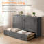 Grand lit escamotable avec tiroirs de rangement et station de charge-1610762207