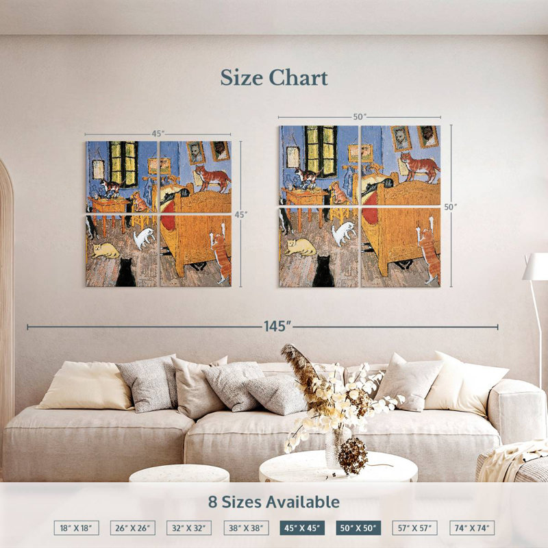 Brampt Van Gogh Arles Cat, 50" H x 50" W