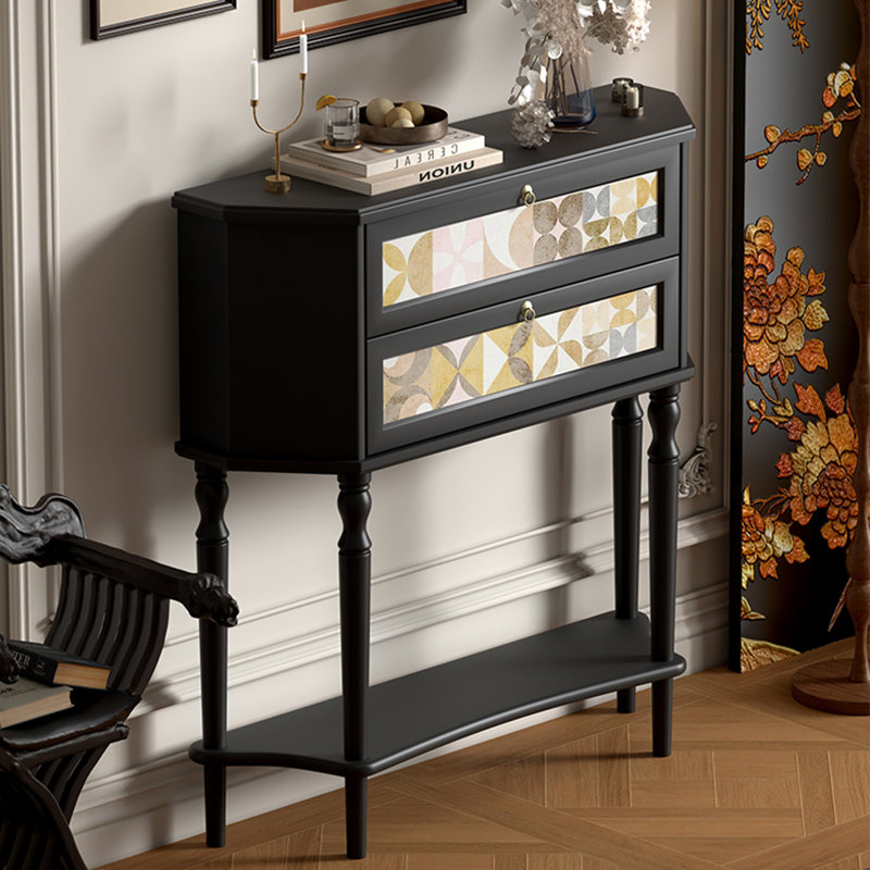 Console rétro en bois massif multifonctionnel
