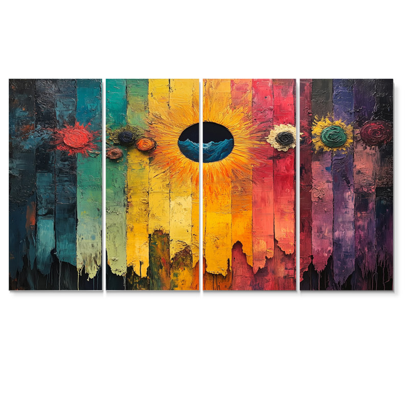 Ensemble de décorations murales «Colorful Native Souls Spiritual Dreams II - Dreams Motivation», H 28 po x l 48 po