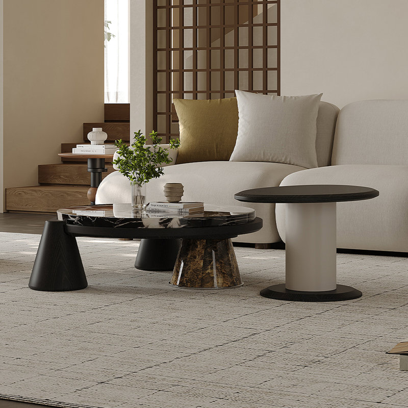 Ensemble de tables basses en marbre moderne