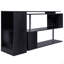 Bureau moderne en L avec tablettes de rangement à 3 niveaux, bibliothèque, noir