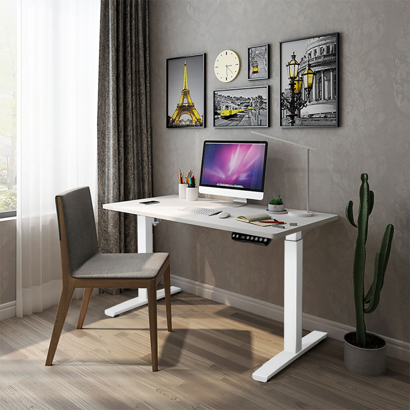 Inbox Zero Electric Stand Up Desk Frame Dual Motor Height Adjustable Sit Stand W/controller, White