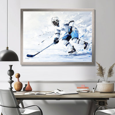 Joueur de hockey en action - impression d'art mural de hockey sportif