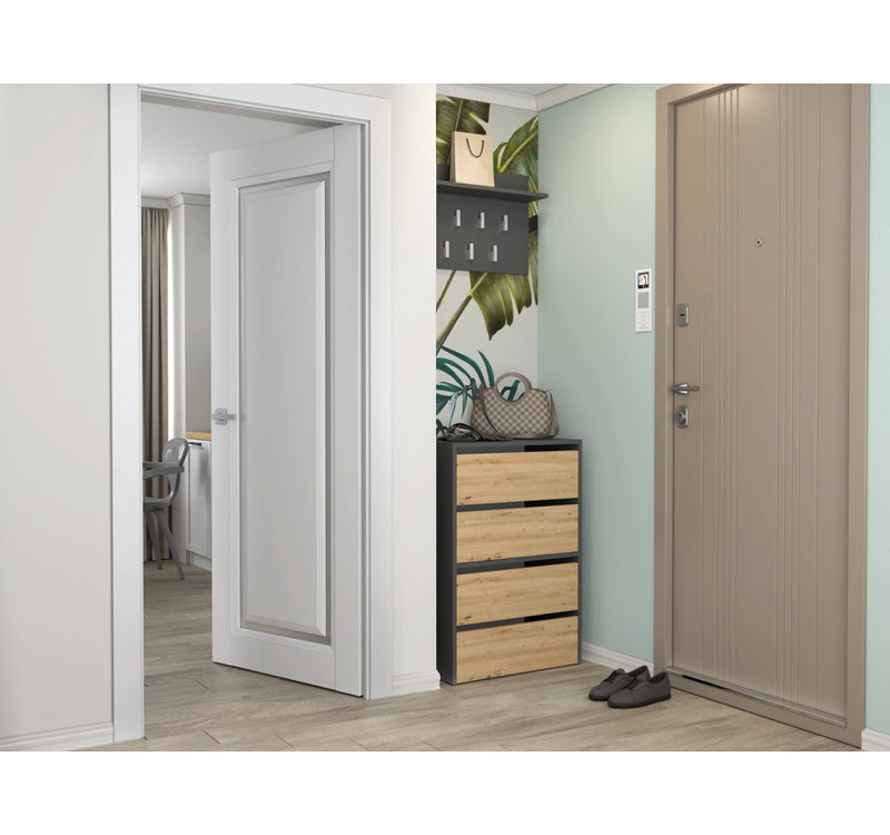 Sidwel 10 Pair Shoe Storage Cabinet, Grey