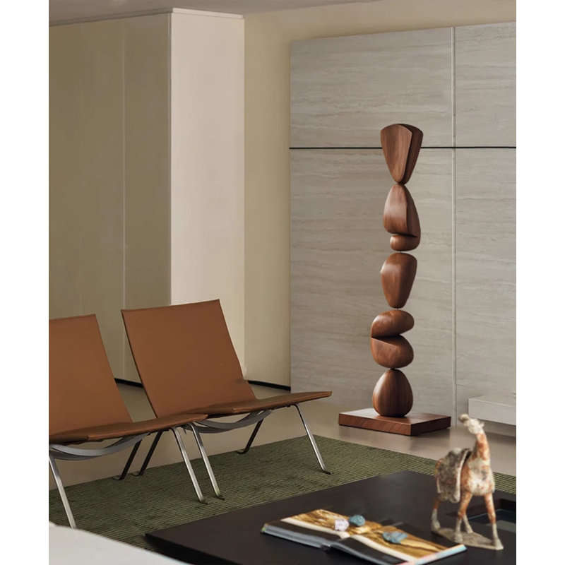 64.96" Brown Wood Decorative Objects