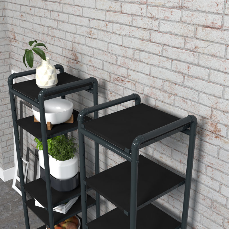 Étagère décorative avec support et étagère, Gris / noir
