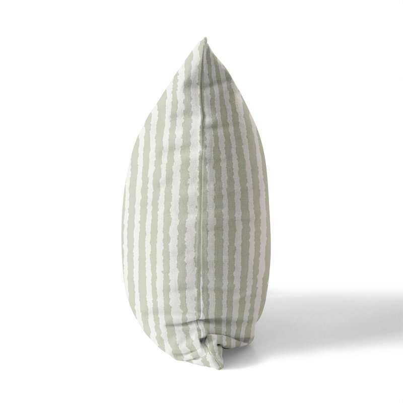 Coussin Long Gen, Vert clair rayé, H 26 po x l 26 po