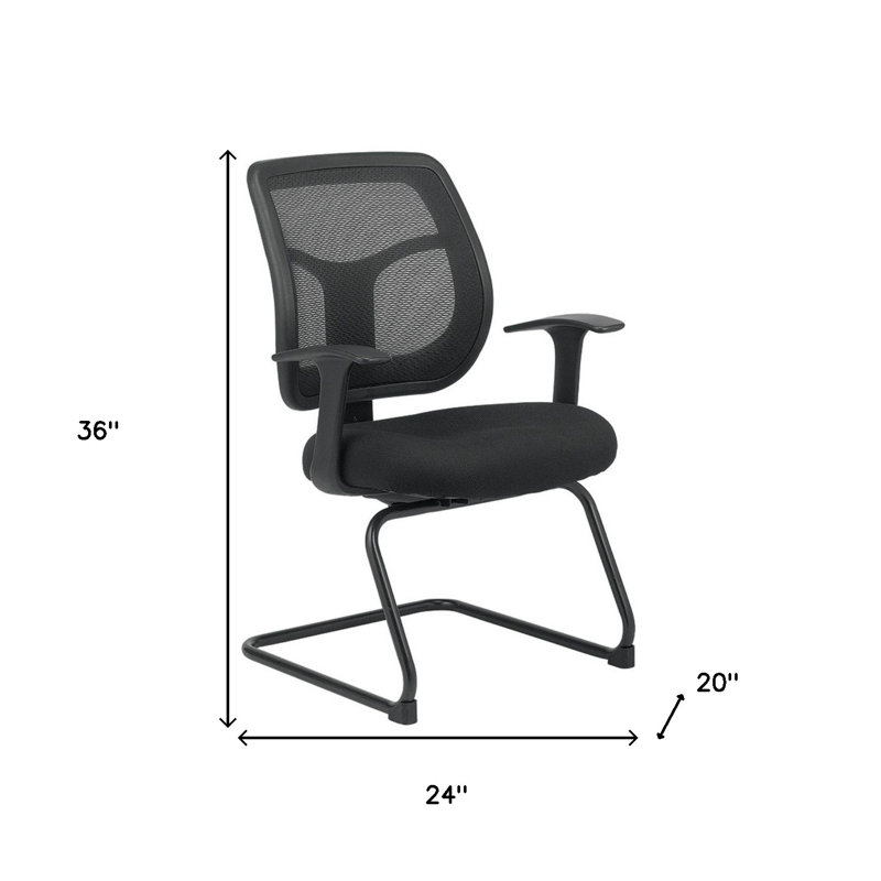 Chaise de bureau noire en filet pivotant