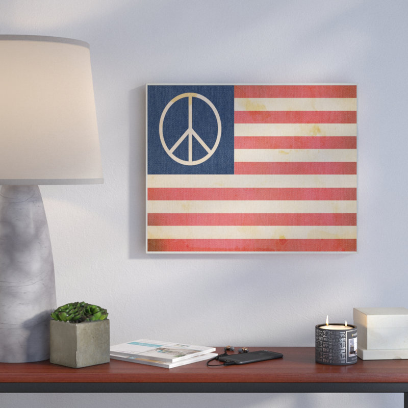 «Peace American Flag», impression, 10 po x 15 po, Plaque murale