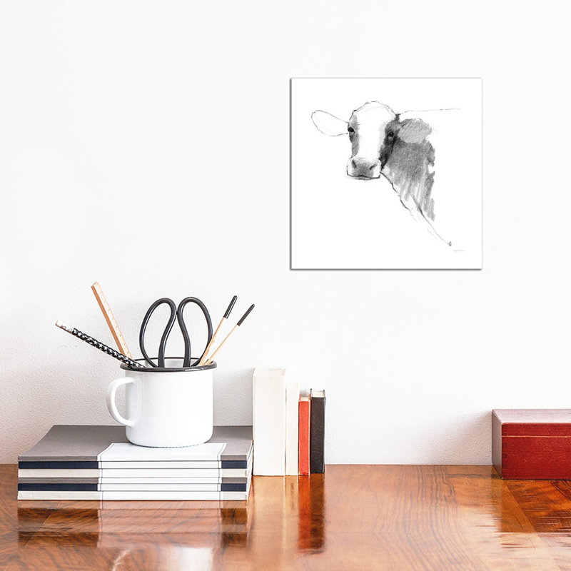 Cow II Dark Square by Avery Tillmon - Wrapped Canvas Painting, 30.48cm H x 30.48cm W x 1.91cm D