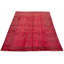 Tapis décoratif en laine rouge noué à la main des années 1990 en laine de conception unique 6 pi 6 po x 9 pi 7 po Bravin