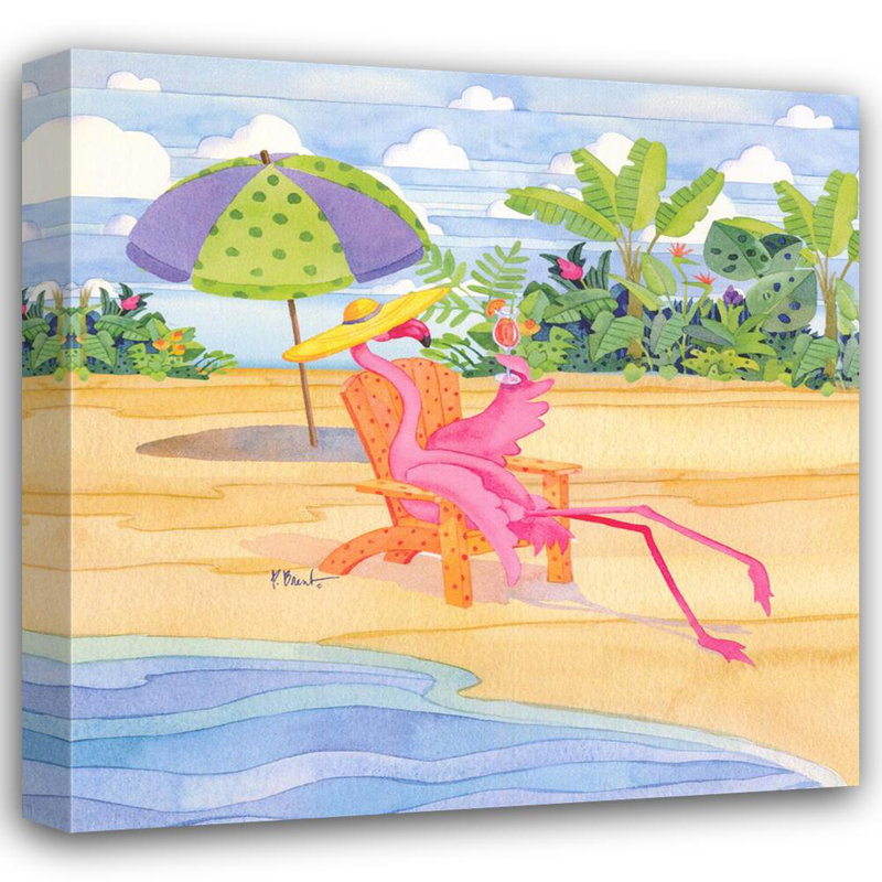 Beach Chair Flamingo, 15" H x 15" W