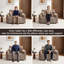 Fauteuil inclinable électrique rembourré de 132 cm (52,1 po) au design compact, 2 coussins décoratifs, assise extra-large, couleur camel moderne